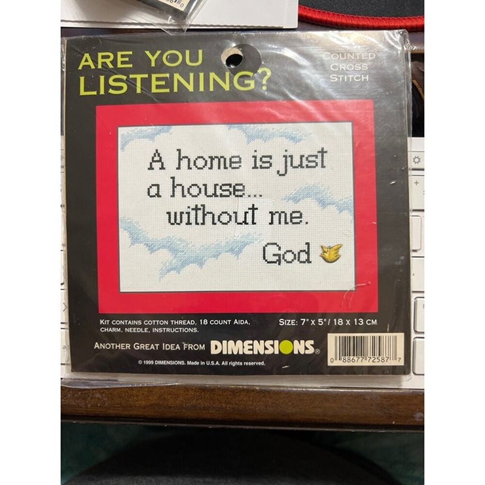 NWT Dimensions Are You Listening Counted Cross Stitch "A Home"